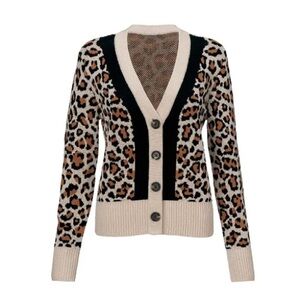 CAbi Nine Lives Cardigan leopard print size XS